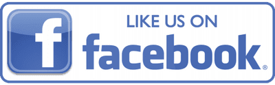 Facebook blue 'f' logo with the text 'like us on facebook'.