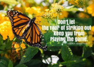 1Heart Thought Behind the Quote - “Don't let the fear of striking out keep you from playing the game.”
