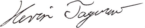 A signature in black ink for Kevin Tagarao.