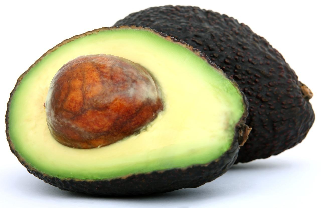A cut in half avocado