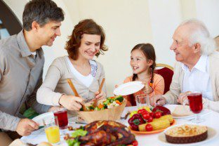 Family having dinner